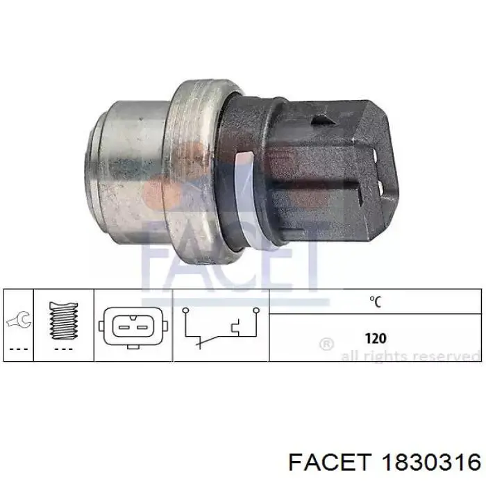 Датчик температури охолоджуючої рідини 1830316 Facet