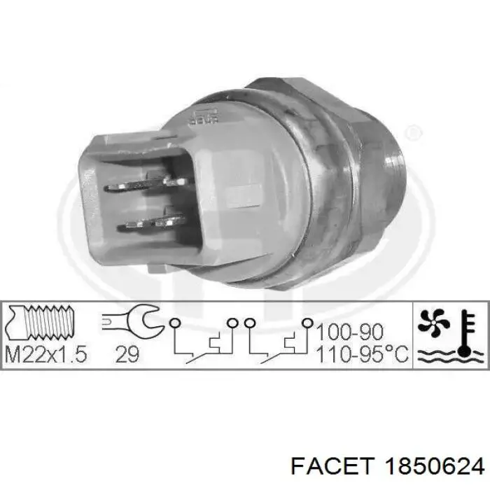 Датчик температури радіатора Facet 1850624 ціна, від 14.24 USD