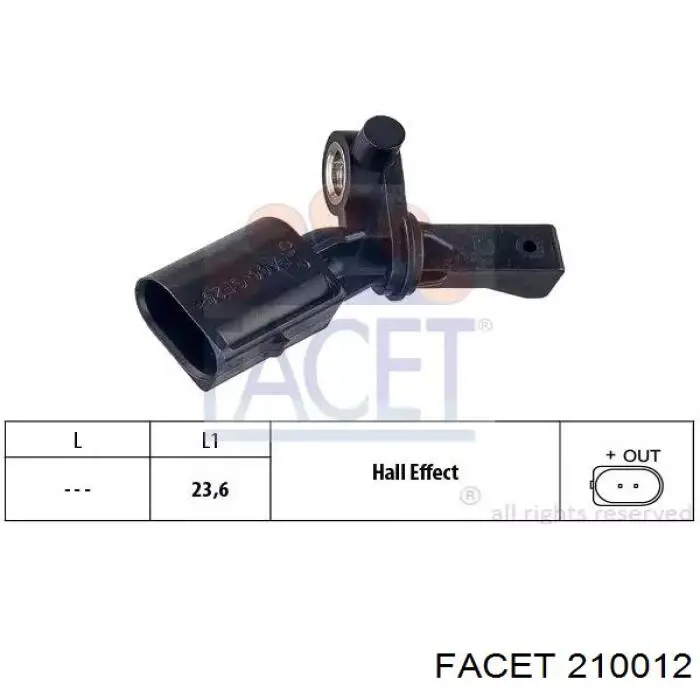Датчик АБС задній лівий Facet 210012 ціна, від 11.96 USD