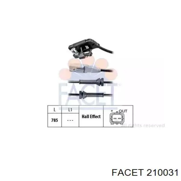 Датчик АБС (ABS) задній Facet 210031 ціна, від 22.38 USD