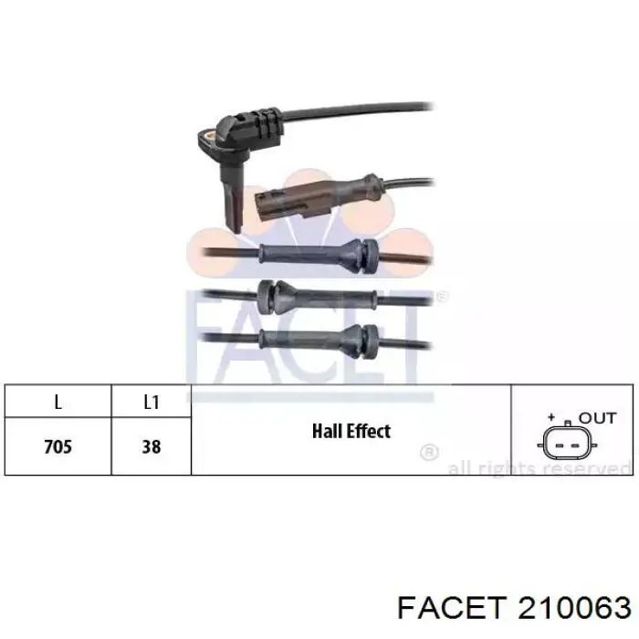 Датчик АБС (ABS) задній Facet 210063
