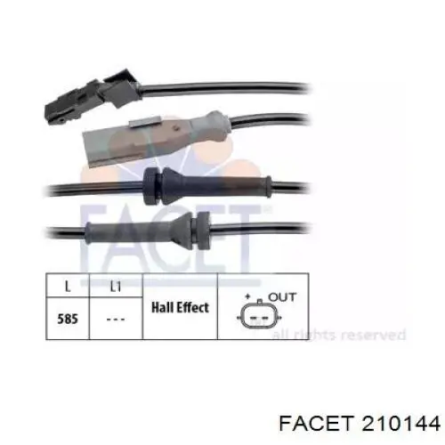 Датчик АБС задній лівий Facet 210144 ціна, від 18.42 USD