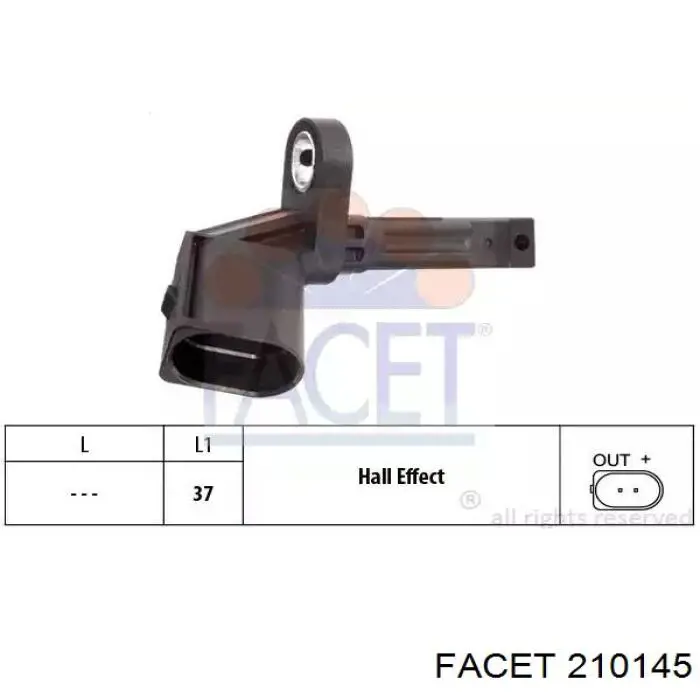 Датчик АБС задній правий Facet 210145