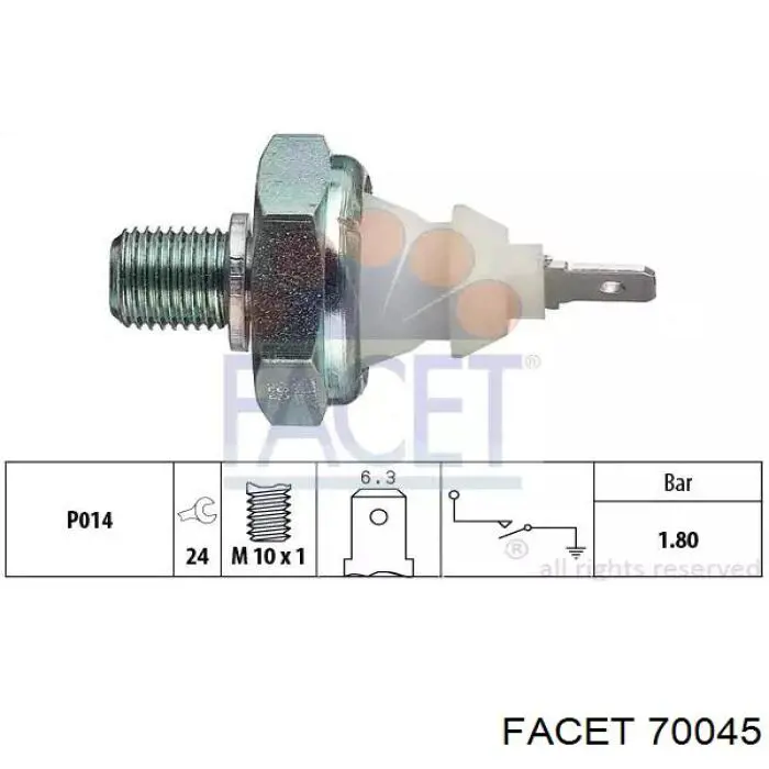 Купити 70045 Facet Датчик тиску масла
