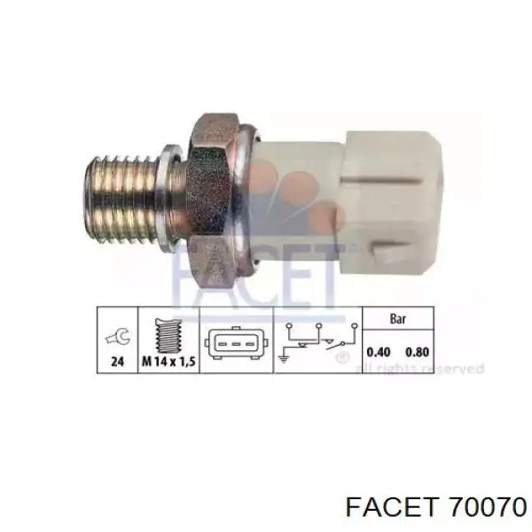 Манометри (показник тиску масла) Facet 70070 ціна, від 6.52 USD