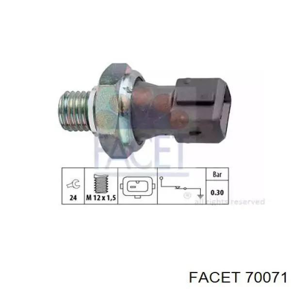 Датчик тиску масла двигуна Facet 70071