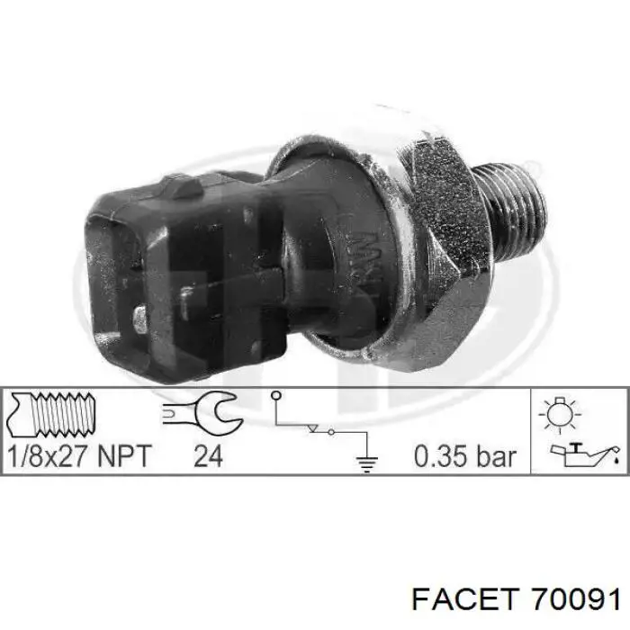 Купити 70091 Facet Датчик тиску масла