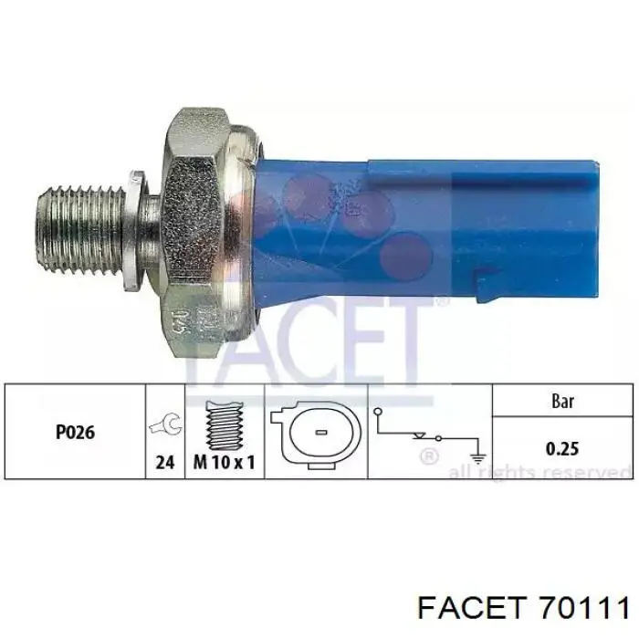 Манометри (показник тиску масла) Facet 70111 ціна, від 3.44 USD