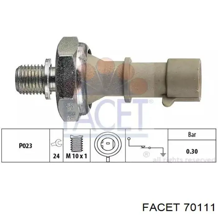 Купити 70111 Facet Датчик тиску масла