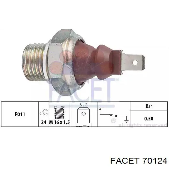 Купити 70124 Facet Датчик тиску масла