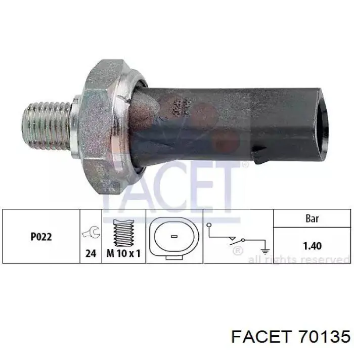 Купити 70135 Facet Датчик тиску масла