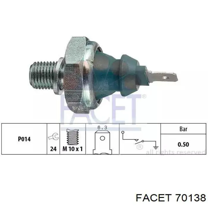 Купити 70138 Facet Датчик тиску масла