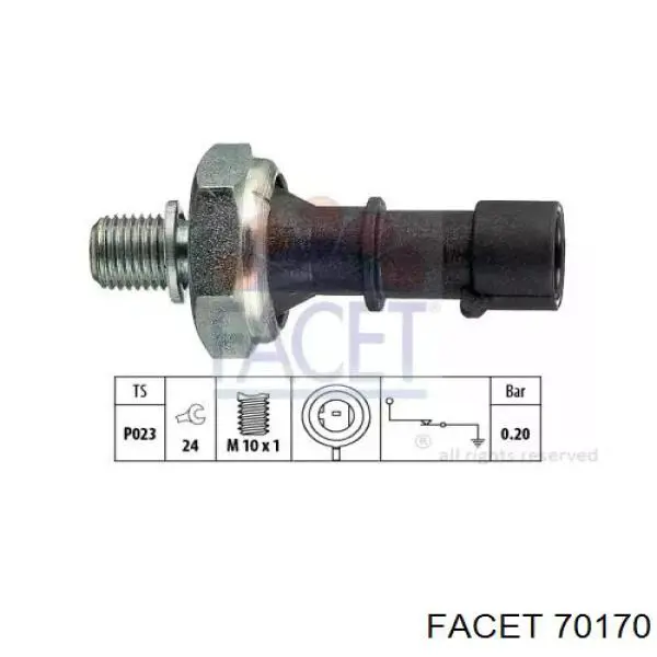 Купити 70170 Facet Датчик тиску масла