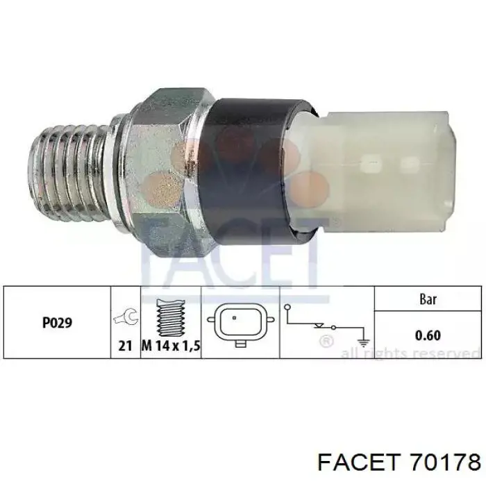 Купити 70178 Facet Датчик тиску масла