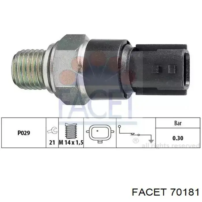 Купити 70181 Facet Датчик тиску масла