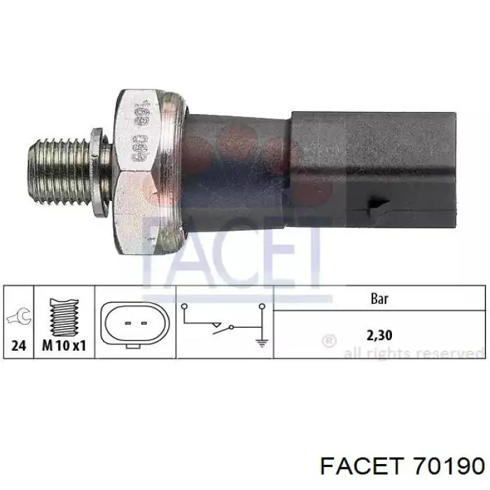 Купити 70190 Facet Датчик тиску масла