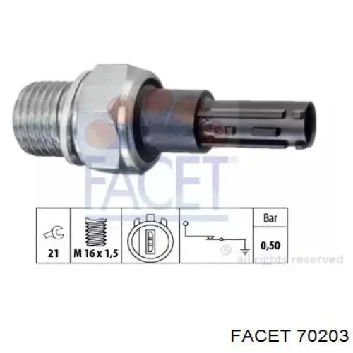 70203 Facet Датчик показника тиску масла