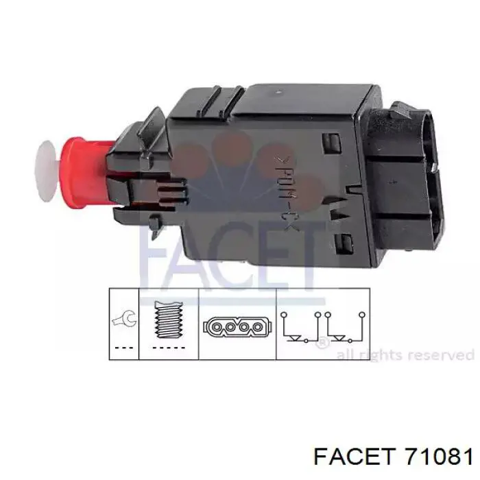 Купити 71081 Facet Датчик педалі гальма