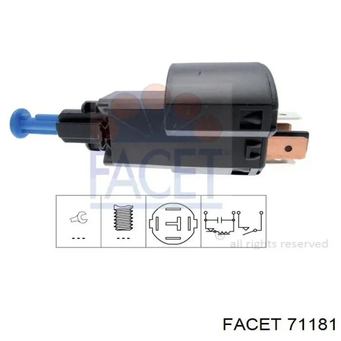 Купити 71181 Facet Датчик педалі гальма