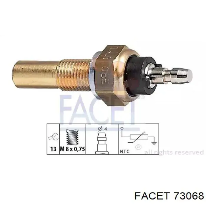 Купити 73068 Facet Датчик температури охолоджуючої рідини