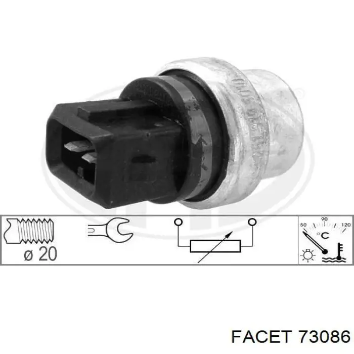 Термодатчик охолоджуючої рідини Facet 73086 ціна, від 5.19 USD