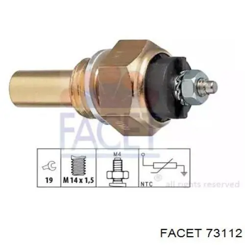 Термодатчик охолоджуючої рідини Facet 73112 ціна, від 4.94 USD
