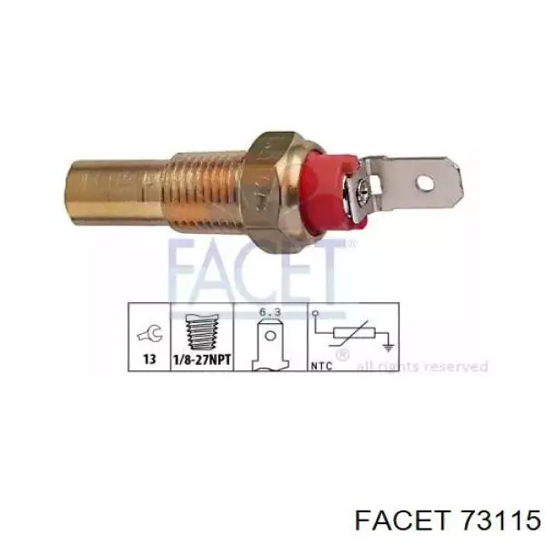 Термодатчик охолоджуючої рідини Facet 73115 ціна, від 5.42 USD