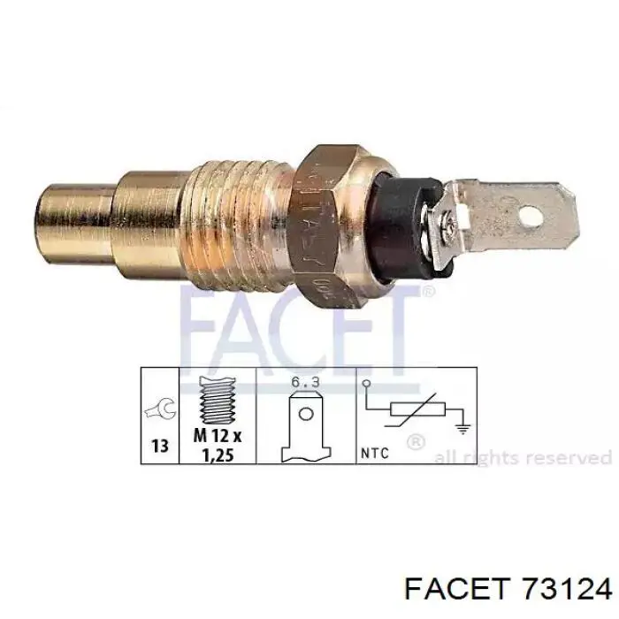 Термодатчик охолоджуючої рідини Facet 73124 ціна, від 4.52 USD