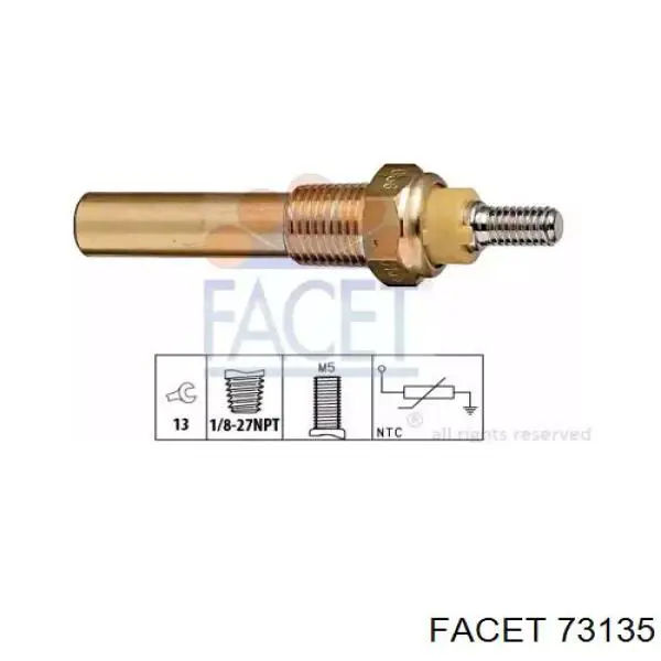Термодатчик охолоджуючої рідини Facet 73135 ціна, від 5.16 USD