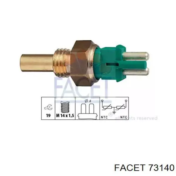 Датчик температури охолоджуючої рідини 73140 Facet