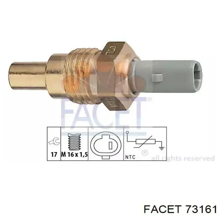 Купити 73161 Facet Датчик температури охолоджуючої рідини