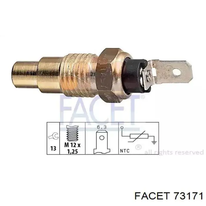 Купити 73171 Facet Датчик температури охолоджуючої рідини