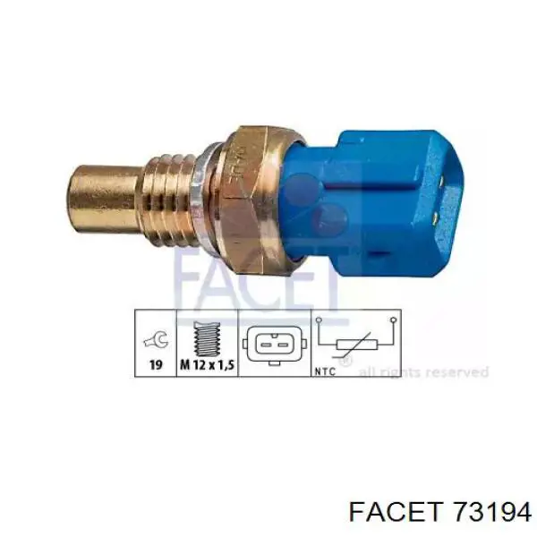 Термодатчик охолоджуючої рідини Facet 73194 ціна, від 7.46 USD