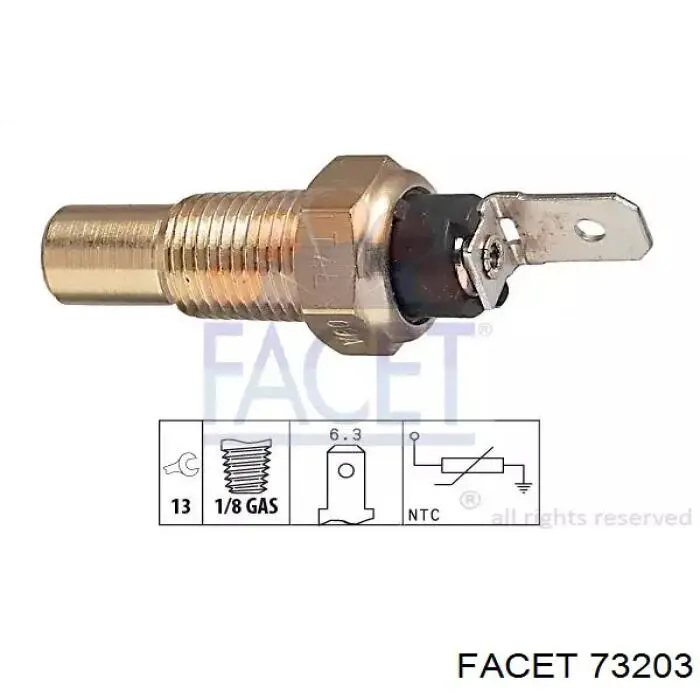 Термодатчик охолоджуючої рідини Facet 73203 ціна, від 6.39 USD
