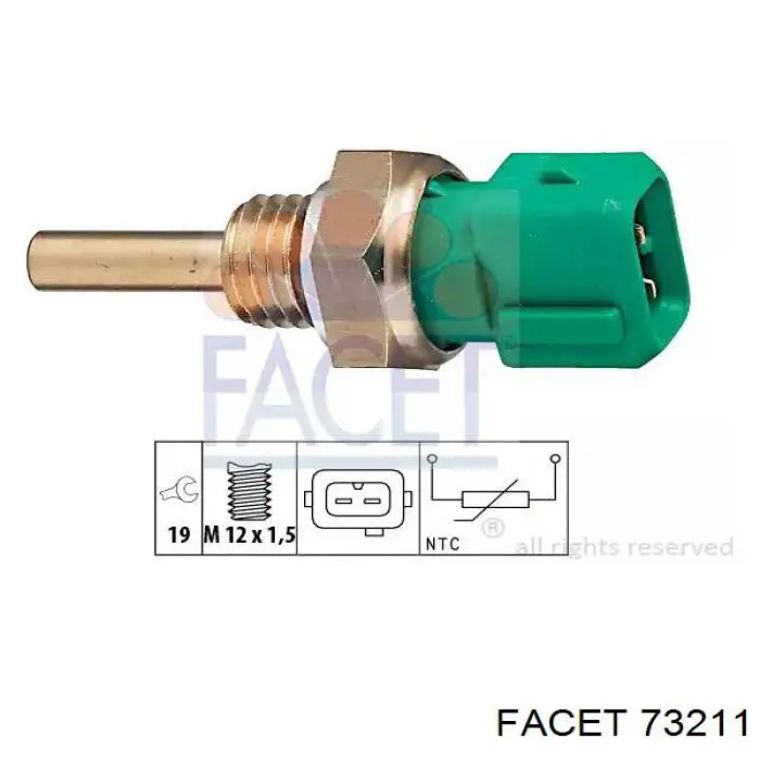 Купити 73211 Facet Датчик температури охолоджуючої рідини