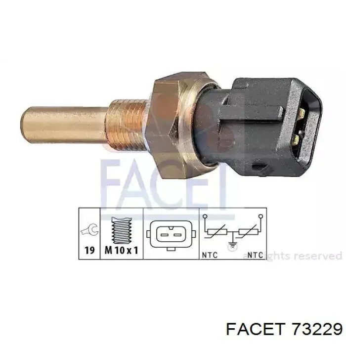 Купити 73229 Facet Датчик температури охолоджуючої рідини