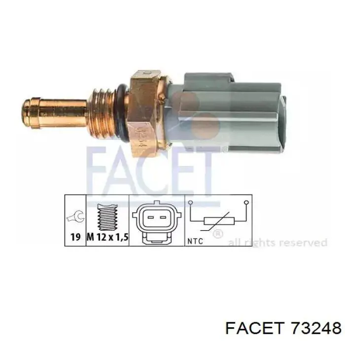Термодатчик охолоджуючої рідини Facet 73248 ціна, від 8.78 USD