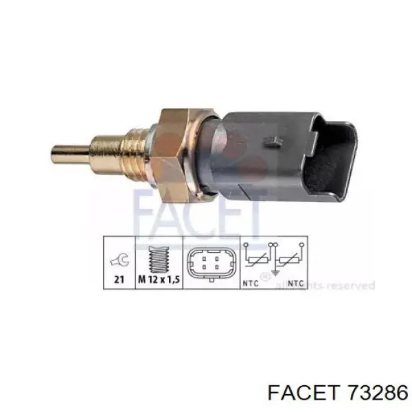 Термодатчик охолоджуючої рідини Facet 73286 ціна, від 8.54 USD