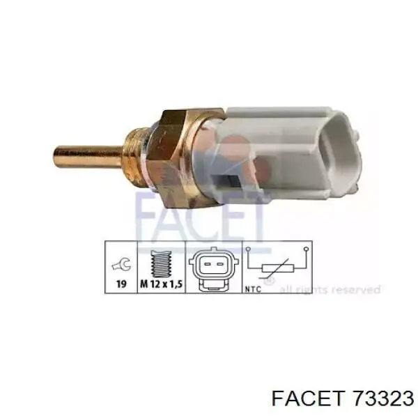 Датчик температури охлоджуючої рідини, на прилад 73323 Facet