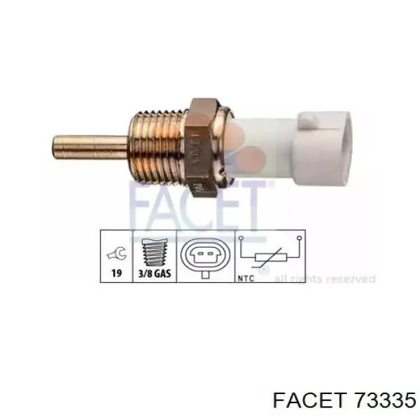 Термодатчик охолоджуючої рідини Facet 73335 ціна, від 6.49 USD