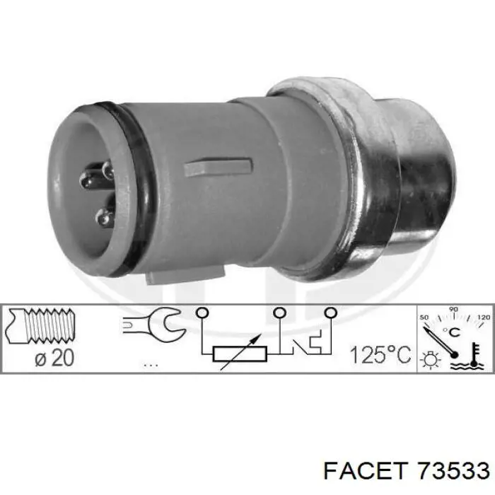 Термодатчик охолоджуючої рідини Facet 73533 ціна, від 8.06 USD