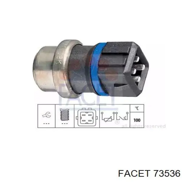 Термодатчик охолоджуючої рідини Facet 73536 ціна, від 8.60 USD