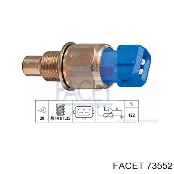 Термодатчик охолоджуючої рідини Facet 73552 ціна, від 10.34 USD