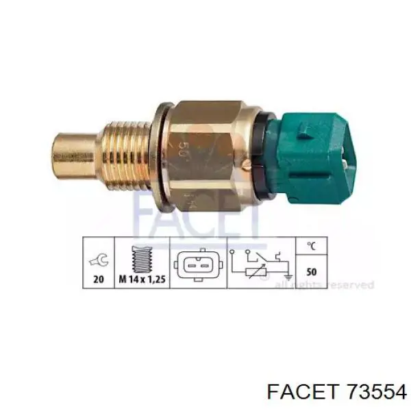 Термодатчик охолоджуючої рідини Facet 73554 ціна, від 11.21 USD