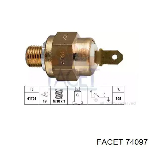 Термодатчик охолоджуючої рідини Facet 74097 ціна, від 10.43 USD