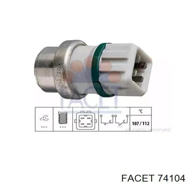 Термодатчик охолоджуючої рідини Facet 74104 ціна, від 8.30 USD