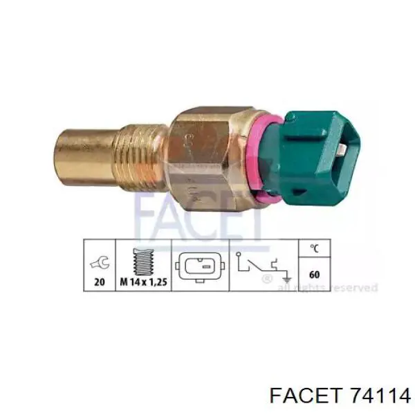 Датчик температури радіатора Facet 74114 ціна, від 10.16 USD