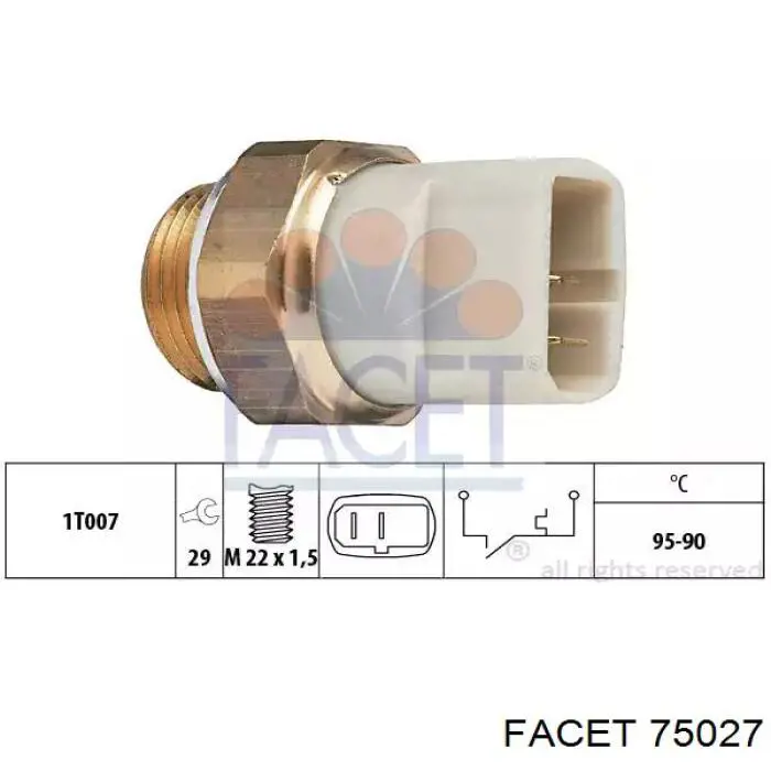 Купити 75027 Facet Датчик включення вентилятора