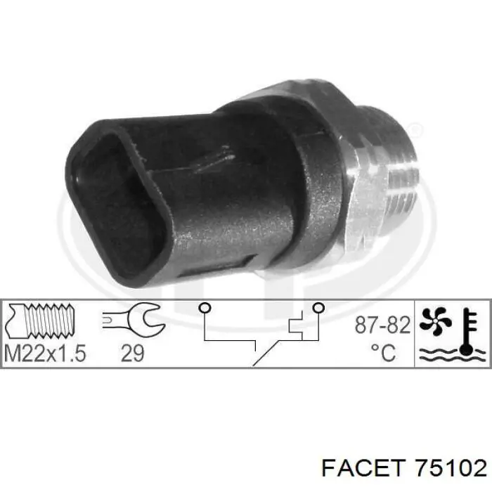75102 Facet термо-датчик включення вентилятора радіатора