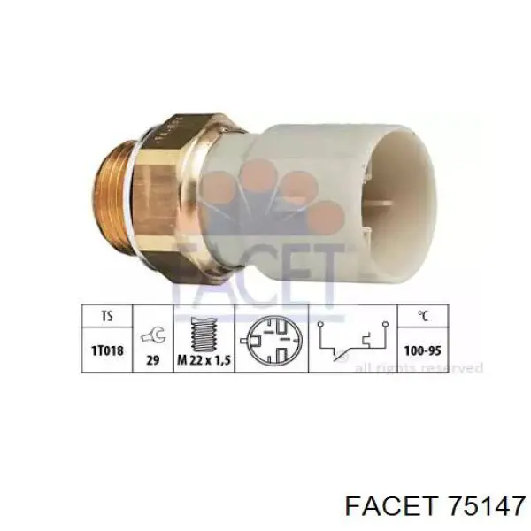 Датчик температури радіатора Facet 75147 ціна, від 7.19 USD